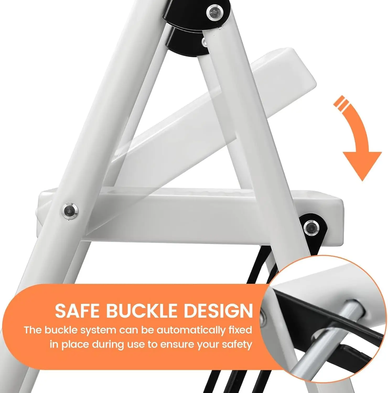 2-Step Folding Ladder Stool | 330lb Capacity with Anti-Slip Wide Pedal | Compact for Kitchen, Office & Home - Thumbnail 3