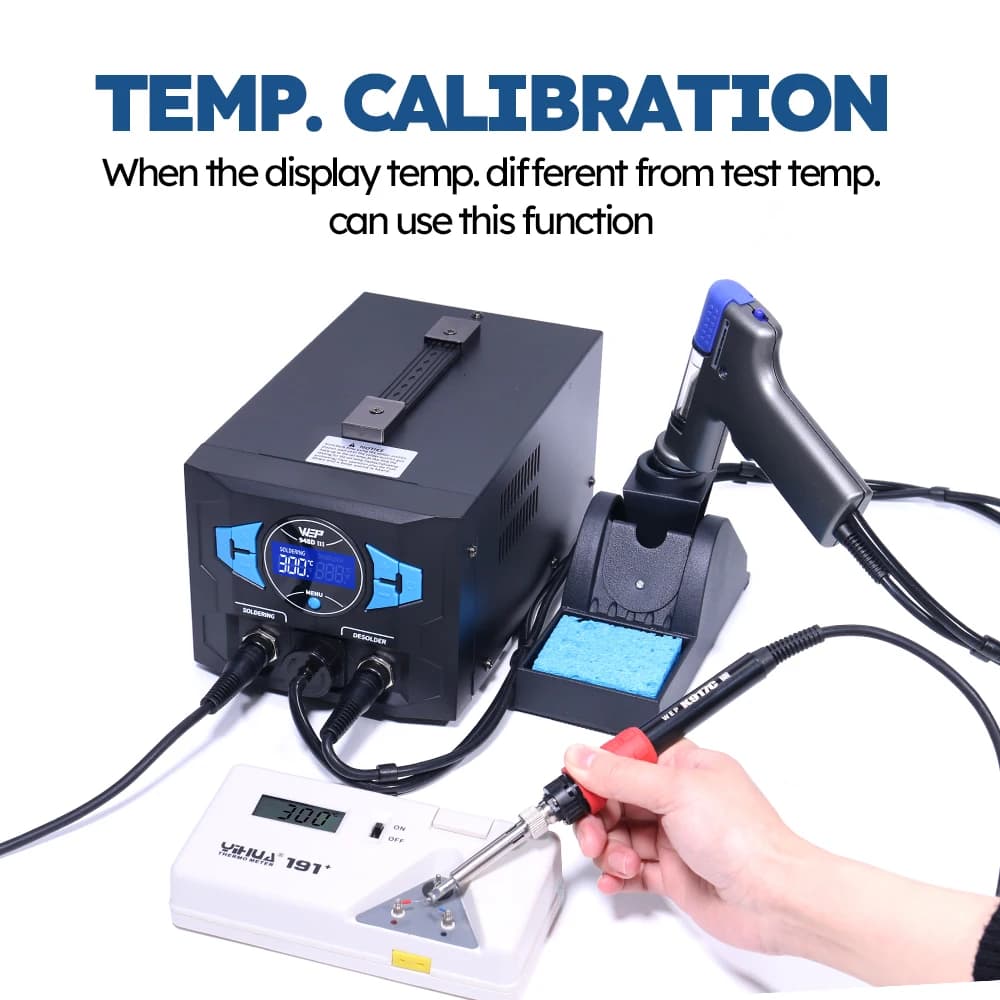 948D-III Desoldering Station | 110W 2-in-1 ESD Safe Iron | Fast-Heating Suction Tin Gun - Thumbnail 2