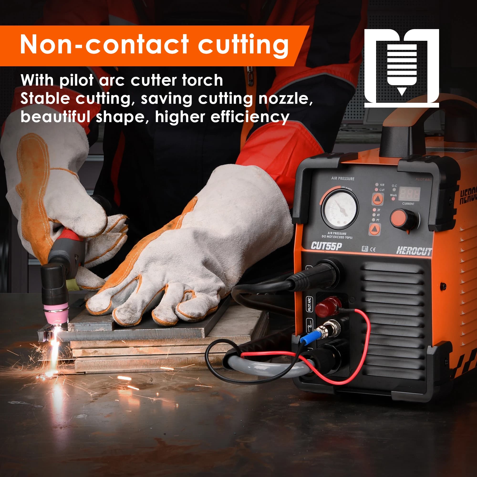 Plasma Cutter | 55A Pilot Arc | 220V | 16mm Steel Cutting Capacity - Thumbnail 2