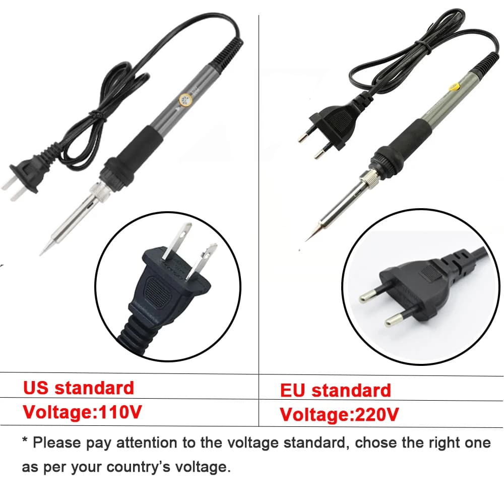 60W Adjustable Soldering Iron | Precision Temperature Control | 110V/220V Dual Voltage - Thumbnail 2