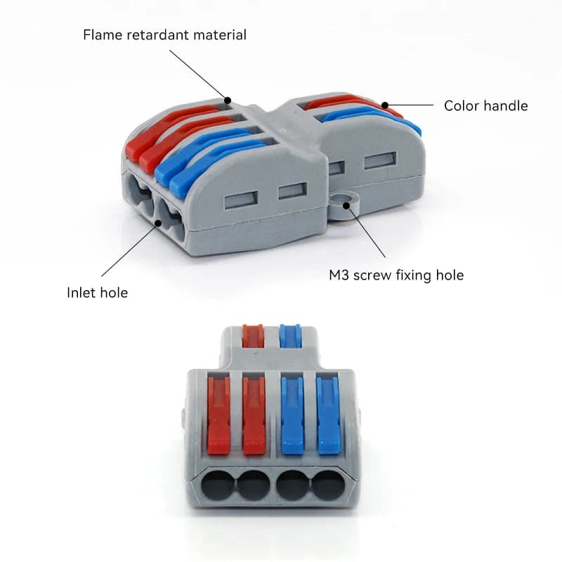 Push-In Terminal Blocks | 1-in-5 Out Compact Splitter | Fast Electrical Connectors - Thumbnail 3