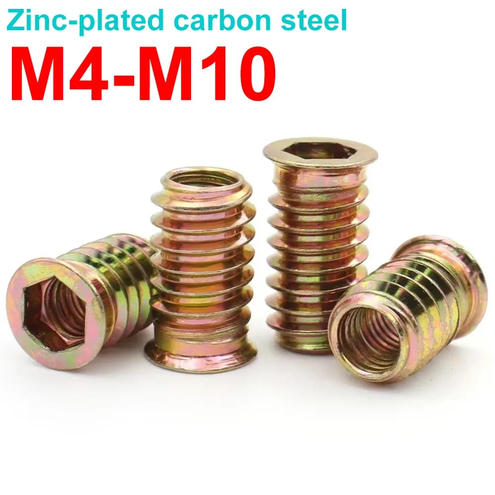 Socket Insert Nuts | Zinc Alloy for Wood | M4-M10 Threaded Fastener Kit - Thumbnail 2