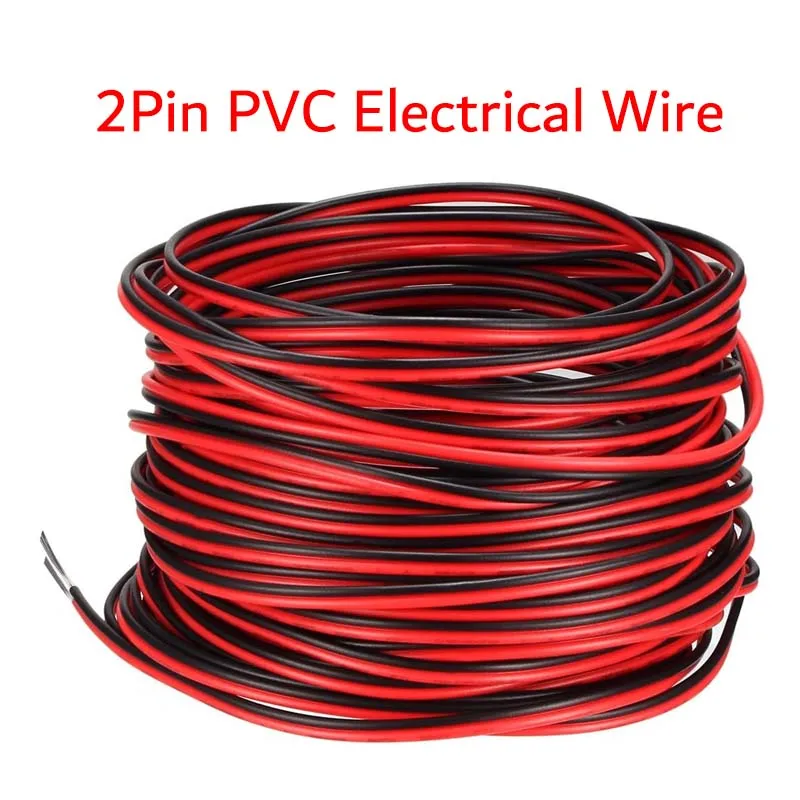 12V LED Strip Extension Cable | 18-22 AWG Copper Wire | 5M to 100M Red/Black Power Cord - Thumbnail 2