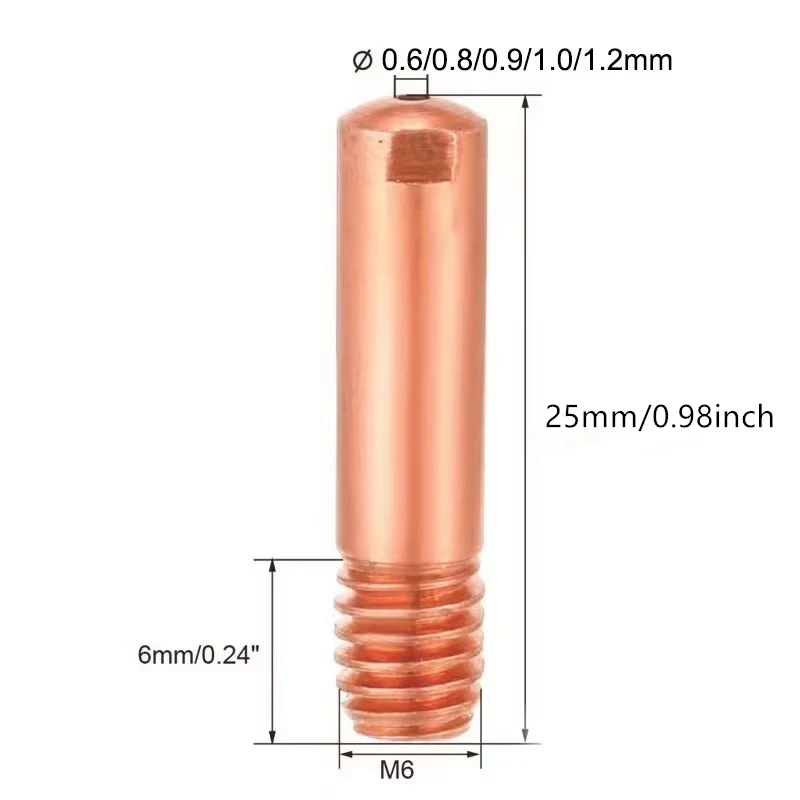 MIG/MAG Welding Contact Tip & Nozzle Kit | MB-15AK/14AK | 0.6-1.2mm Sizes | 5-Piece Set - Thumbnail 2