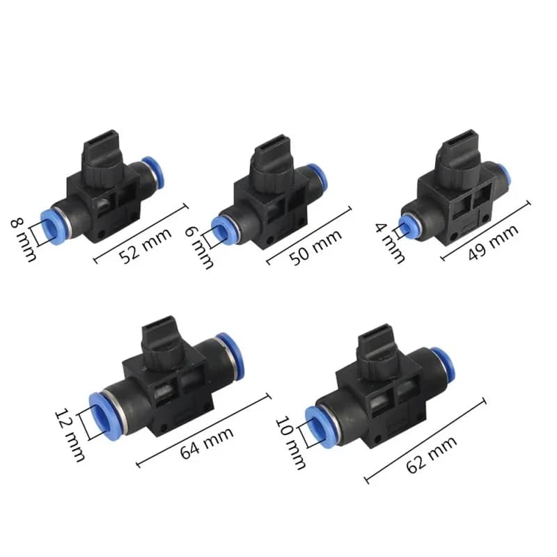 Ball Valve | Quick-Connect Pneumatic Fitting | 4mm-12mm Push-to-Connect Ports - Thumbnail 2