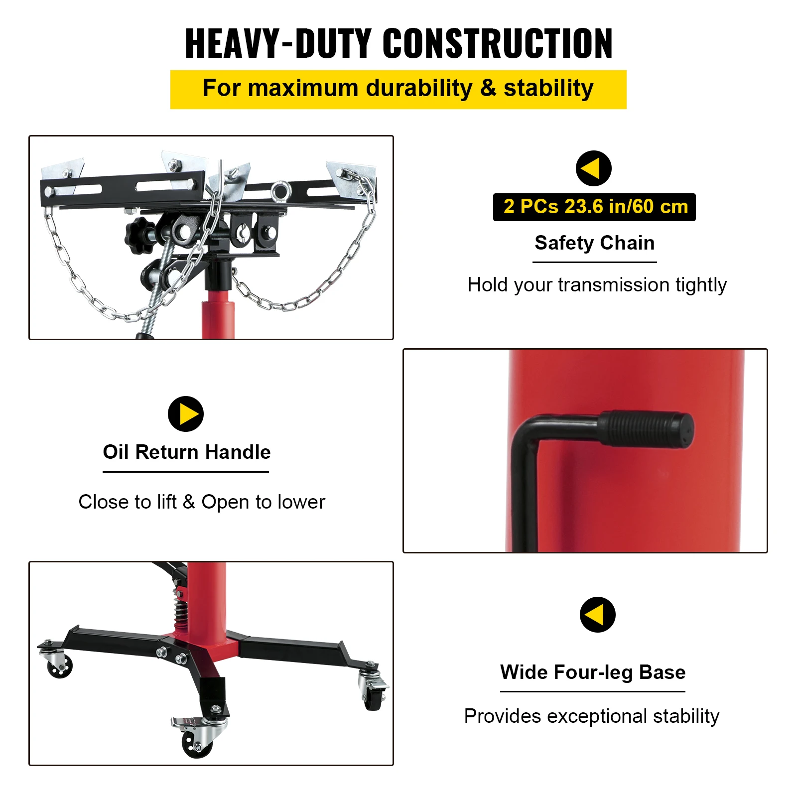 2-Stage Hydraulic Transmission Jack | Heavy-Duty Floor Lift with Foot Pedal for Garage & Shop - Thumbnail 6