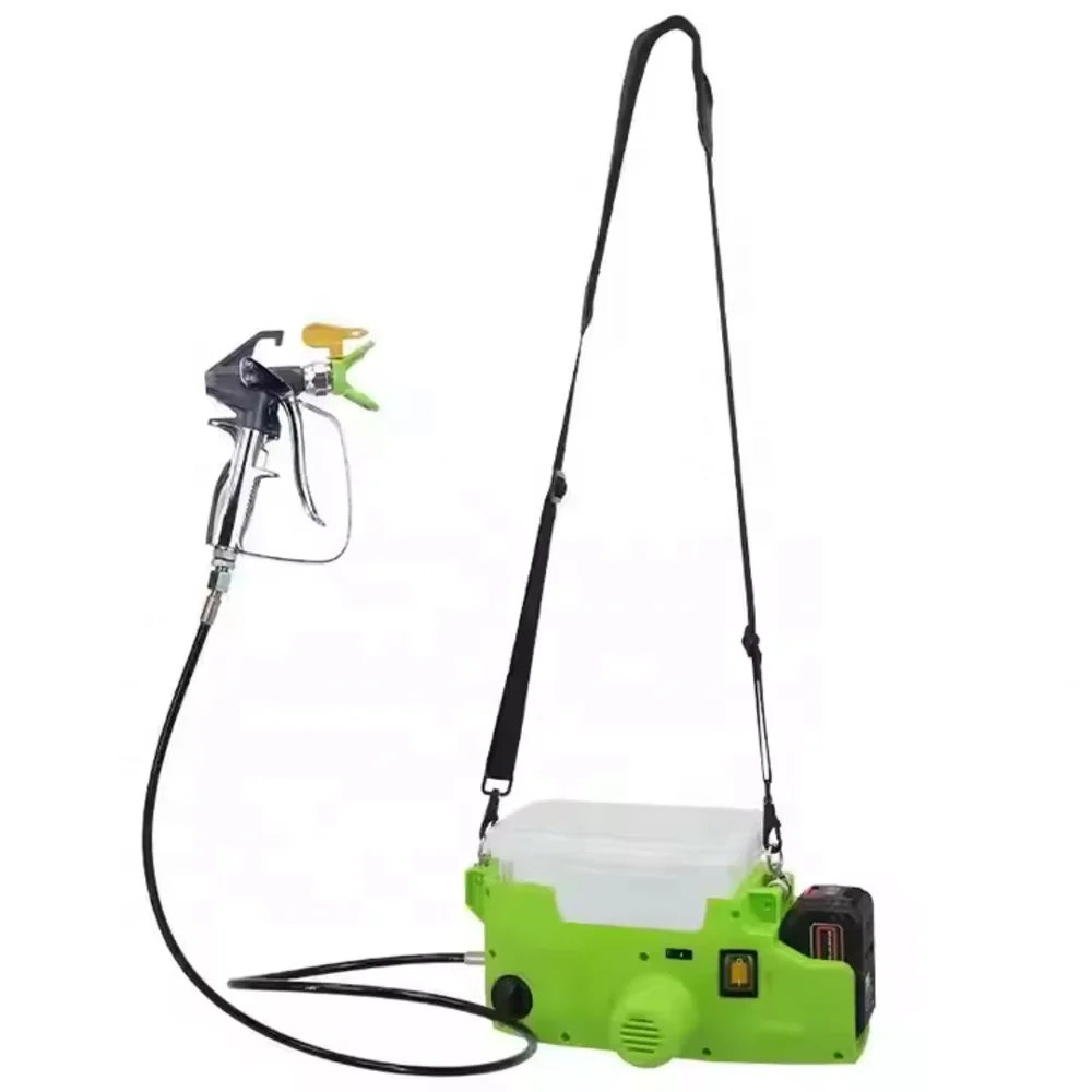 Cordless electric airless paint sprayer for high-pressure painting of walls, furniture, and home decoration projects with portable operation.