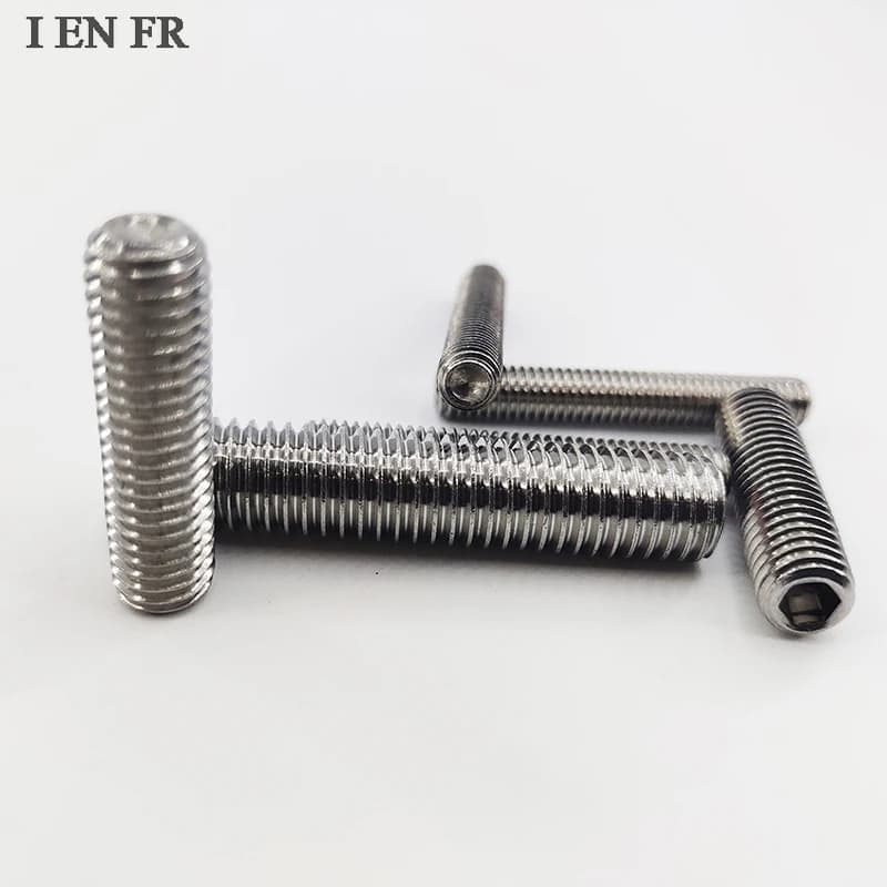 304 Stainless Steel Grub Screw Set | M3-M16 DIN916 Allen Socket Headless Bolts | 1/50pcs Industrial Fastener Kit - Thumbnail 2