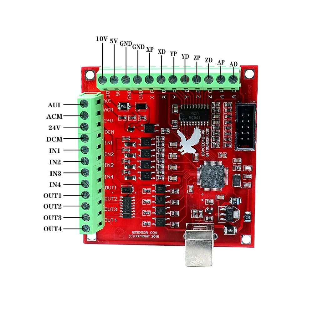 4-Axis CNC Motion Controller | MACH3 USB Interface | 100kHz for Engraving & Milling Machines - Thumbnail 3