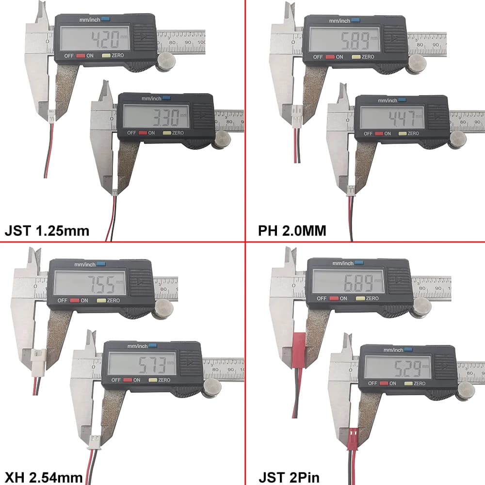 2-Pin Connector Kit | 1.25mm, 2.0mm & 2.54mm PH/XH Series | Precision Electronic Wire Plugs - Thumbnail 6