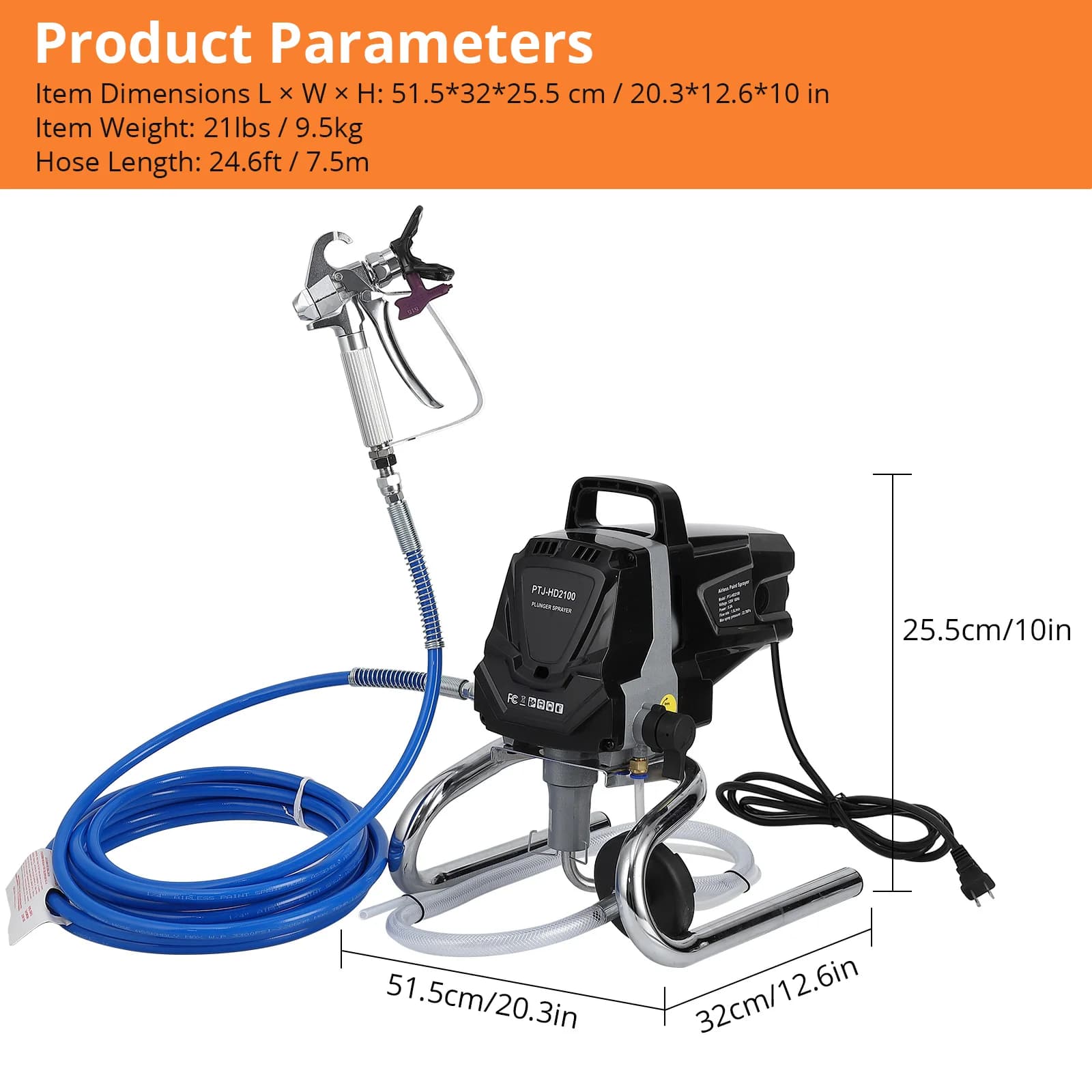 Home Paint Sprayer Kit | 1010W 3000PSI Electric Paint Gun | Wall Painting for Home Projects - Thumbnail 2