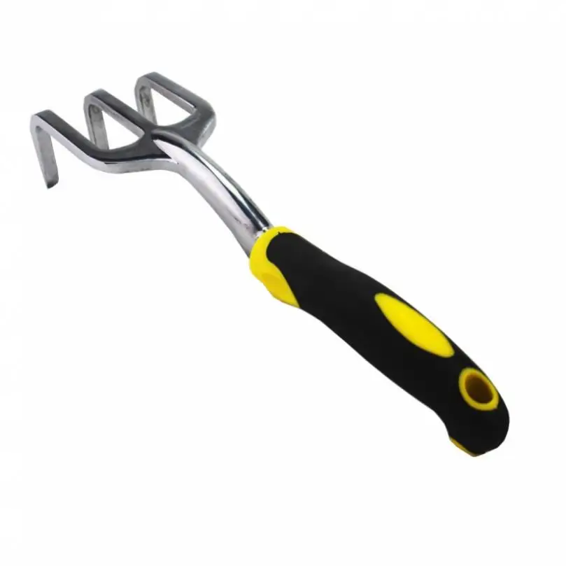 Alloy 3-Claw Garden Rake | Lightweight Soil Loosening Tool | Precision Weeding & Digging - Thumbnail 6