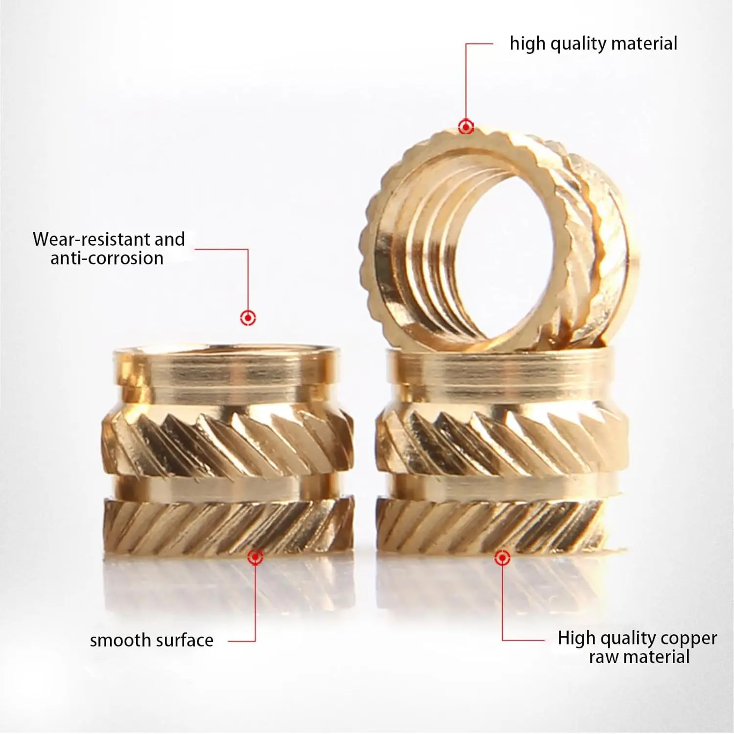 Heat Insert Nuts | Brass Knurled Threaded Inserts | 50/100 Pcs for 3D Printer Voron 2.4 - Thumbnail 3