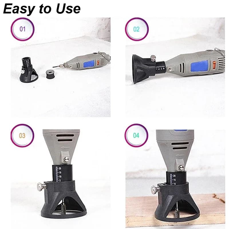 Router Guide Attachment | Dremel Wood Carving Kit | Twist Drill & Locator Tool - Thumbnail 4