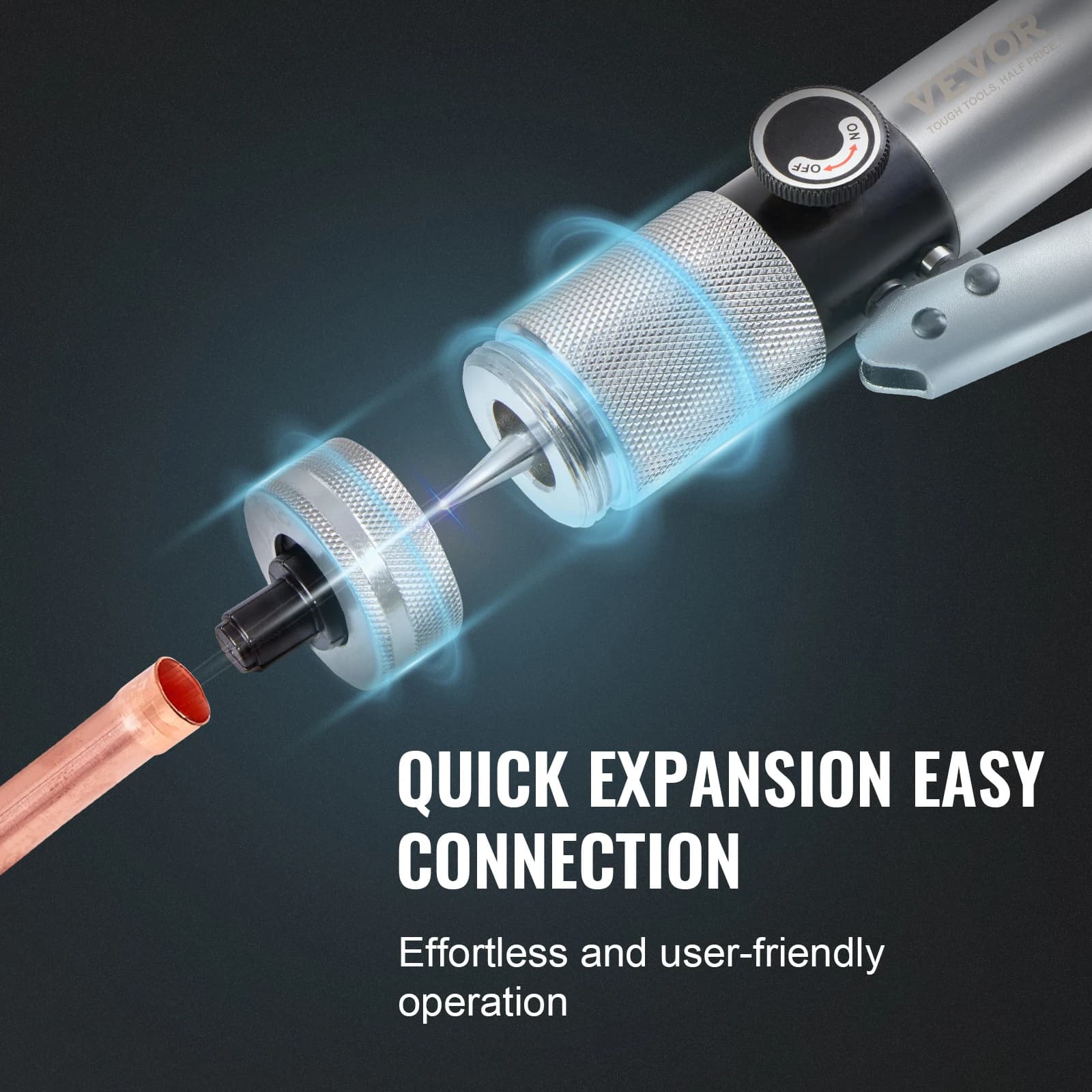 SucceBuy Hydraulic Tube Expander with 7Pipe Expander Heads Deburring Tool Pipe Cutter for Copper Aluminum Brass Soft Steel Pipes - Thumbnail 3