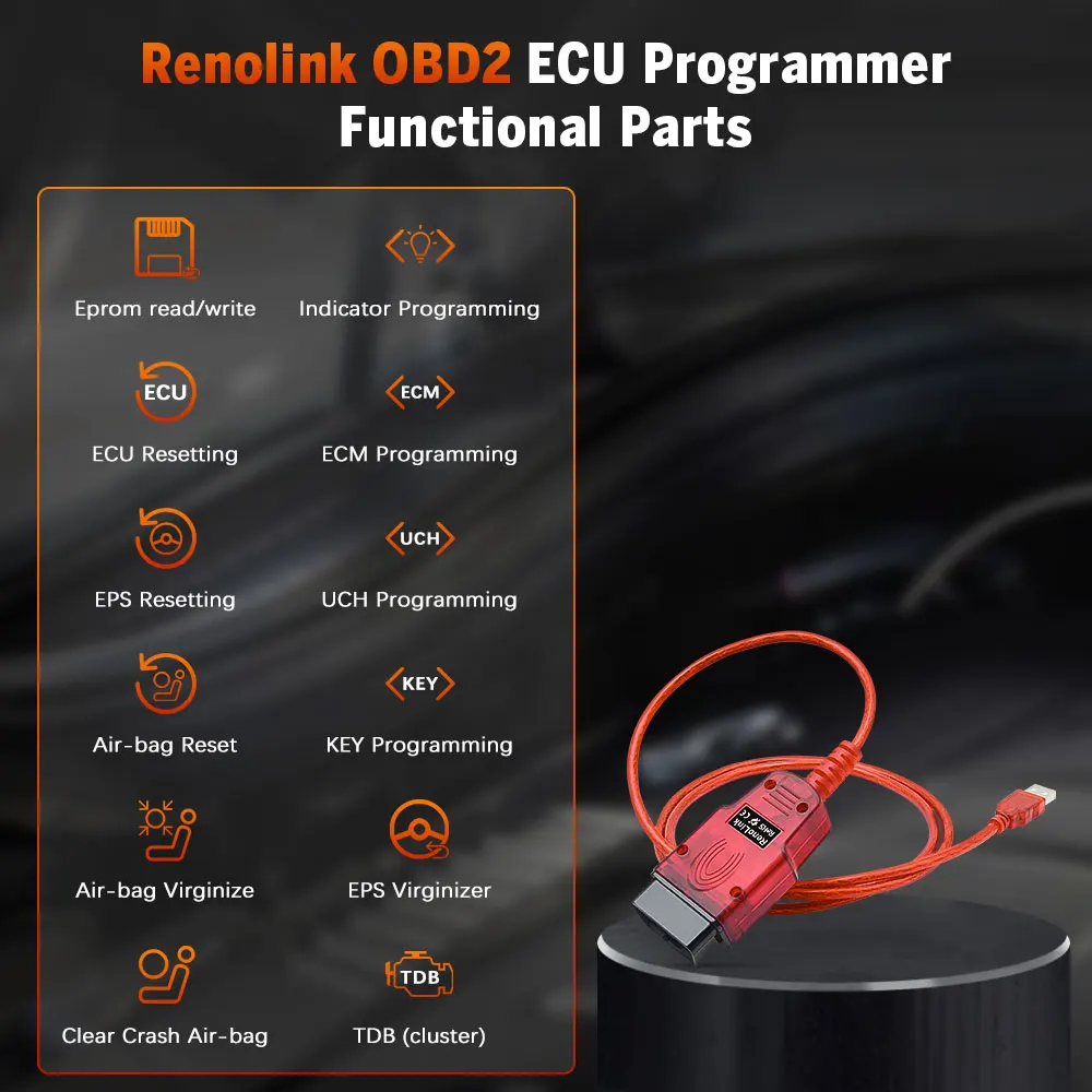 Airbag Reset Tool | OBD2 Diagnostic Scanner for UCH/ECU Programming | V2.11 Software - Thumbnail 2