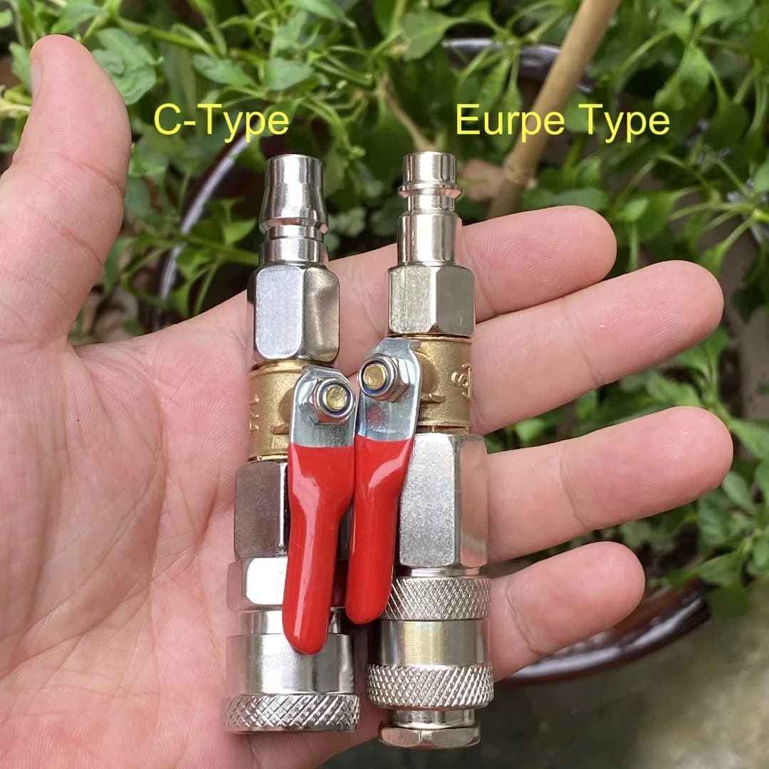 Pneumatic Switch Valve C-Janpan Type And Europe Type Air Compressor & Gun Switch On/Off Quick Connect Fitting Coupler Valve - Thumbnail 2