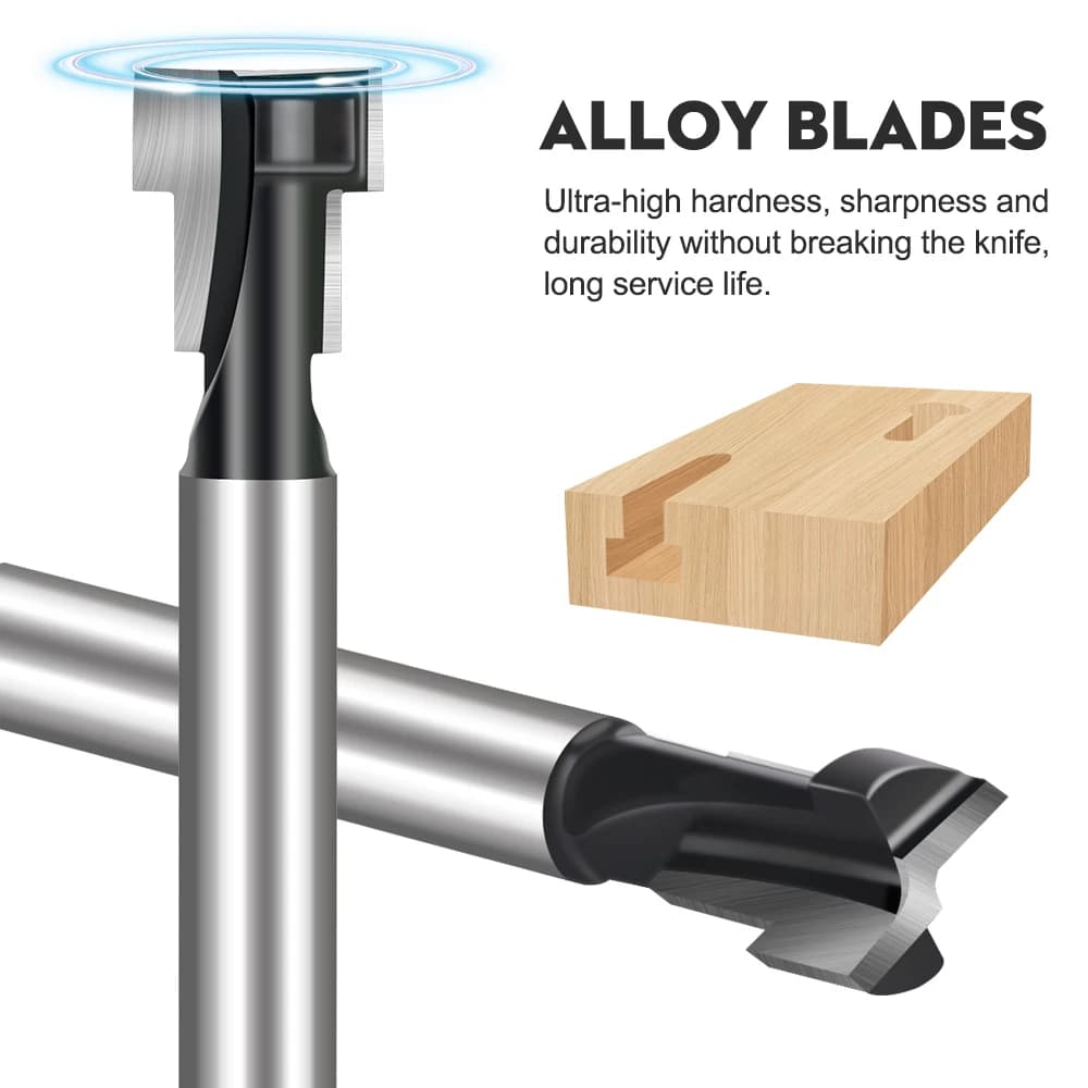 & T-Slot Router Bit | 6mm Shank Woodworking Cutter | For Hanging & Joinery Projects - Thumbnail 3