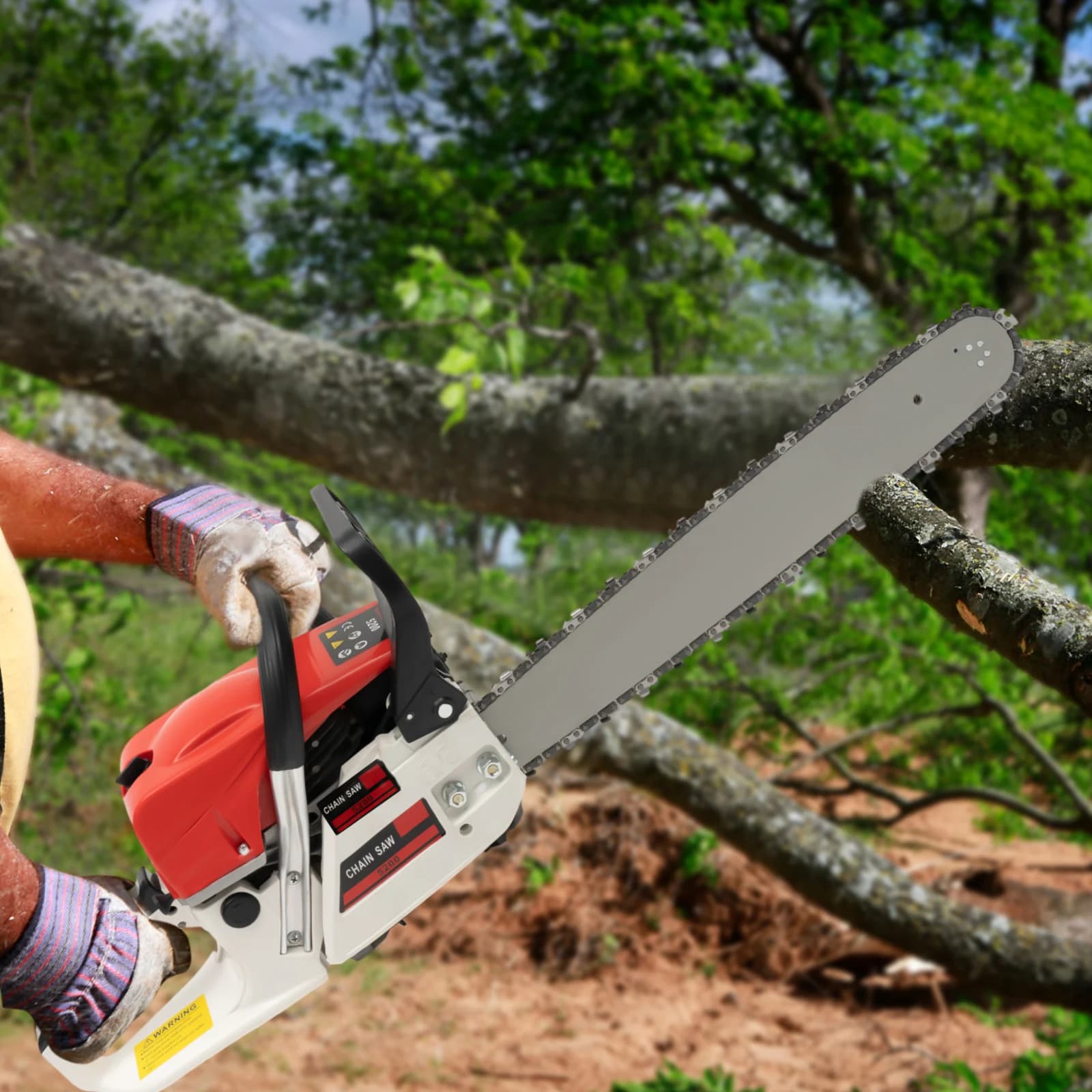 52cc Gas Chainsaw | 20 Bar for Heavy-Duty Cutting | High-Performance 7500RPM Engine - Thumbnail 4