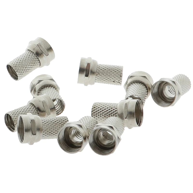 F Connector 10-Pack | Screw-On Type for RG6 Coax Cable | Satellite TV Antenna - Thumbnail 6