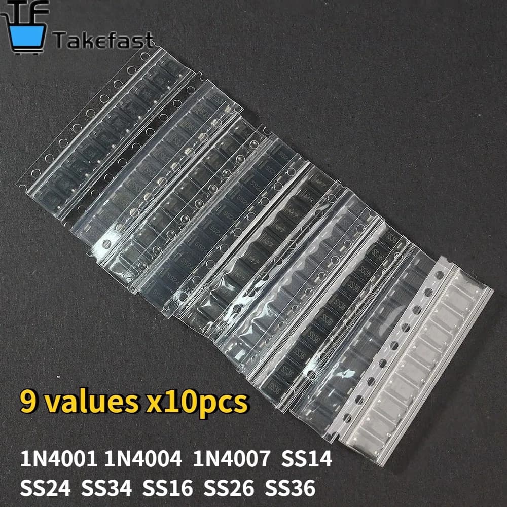 Diode Assortment Kit | 1N4007, SS14, SS16 & More | 9 Essential Values for Electronics Repair - Thumbnail 6