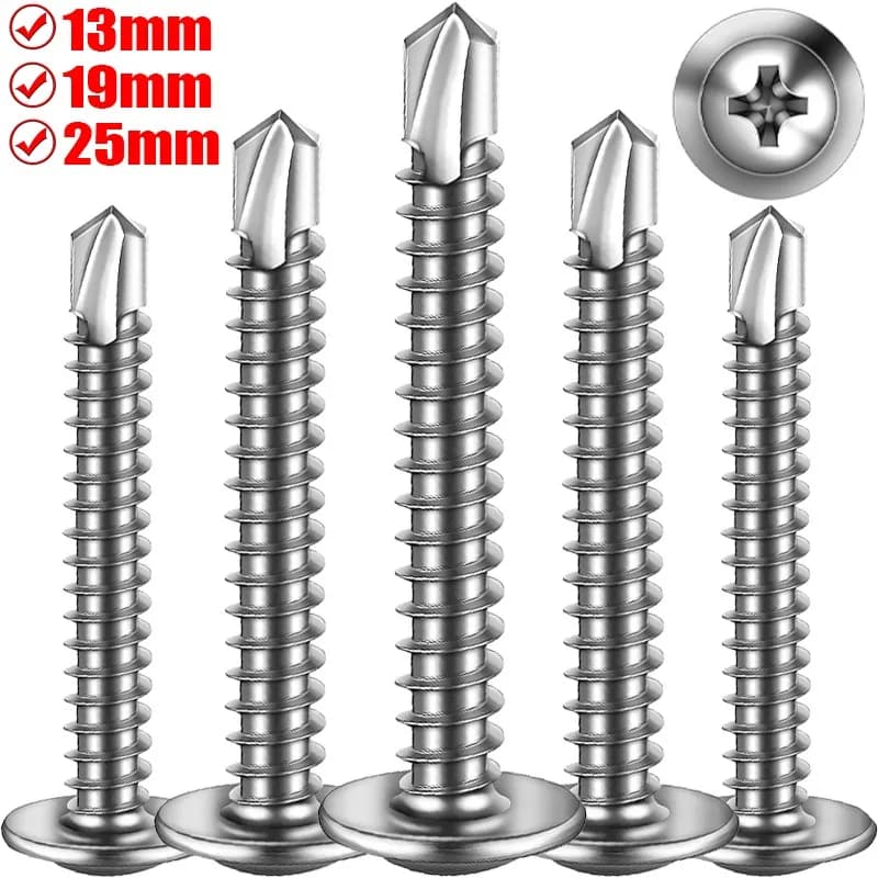 Head Self Drilling Screws | Stainless Steel High-Strength Fastener | Phillips Truss Head - Thumbnail 2