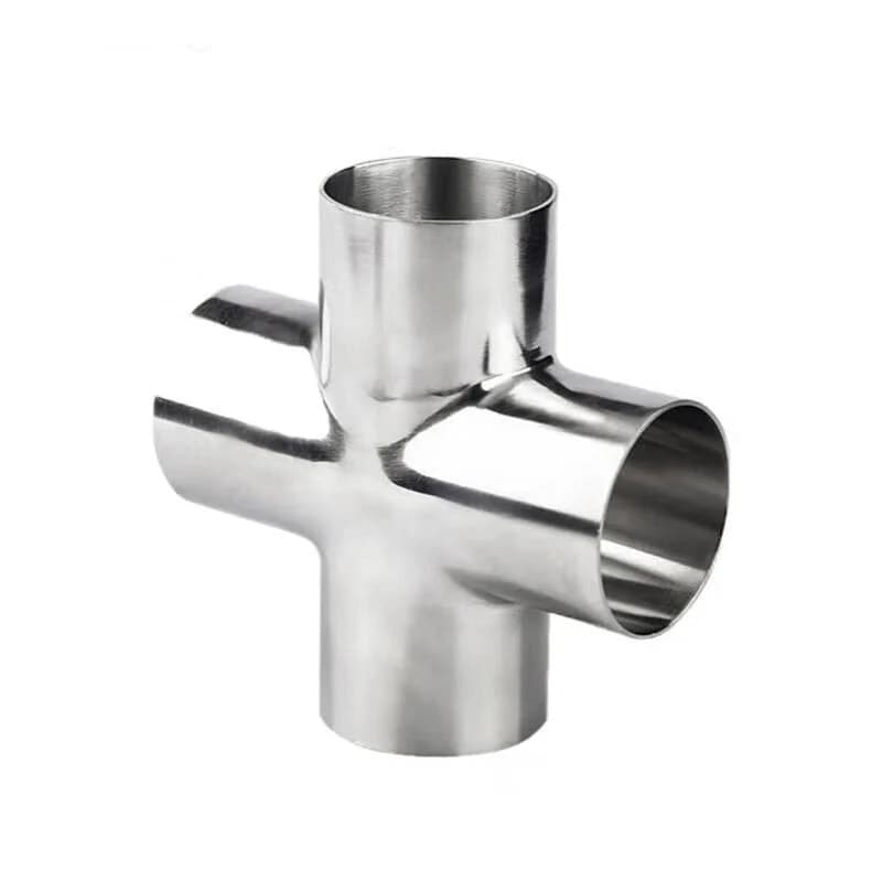 4-Way Sanitary Cross Fitting | 19-102mm OD | 304 Stainless Steel | Brewery & Winery Connector - Thumbnail 3
