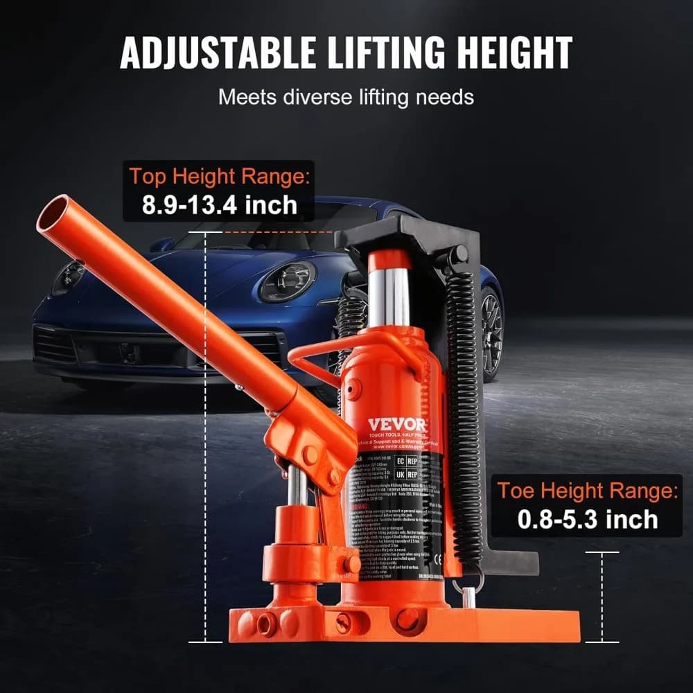 2.5-Ton Hydraulic Toe Jack | 5-Ton Lift Capacity | Heavy-Duty Equipment & Vehicle Service - Thumbnail 3