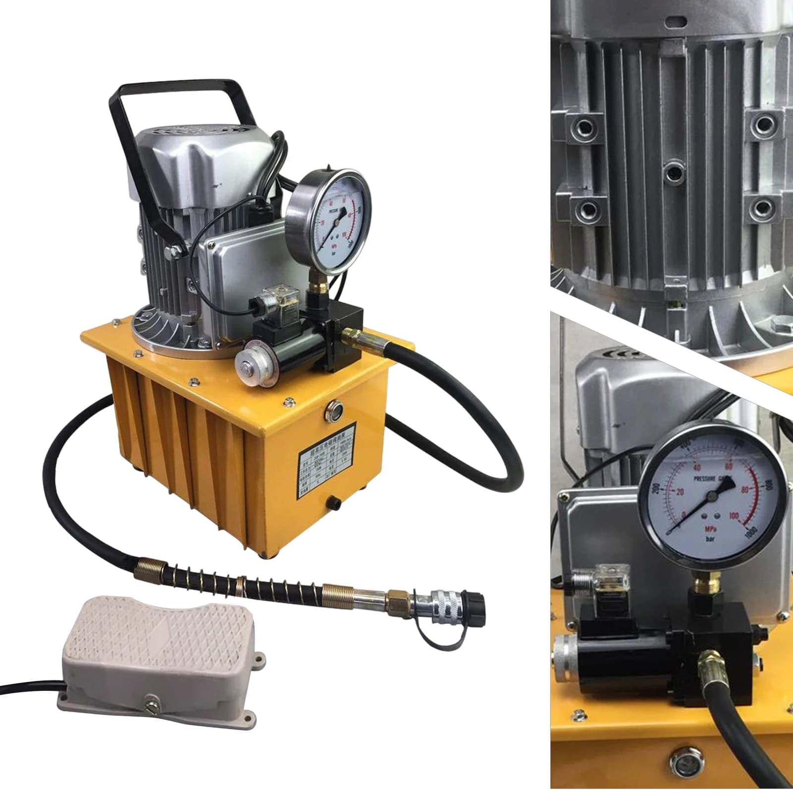 70MPa 750W Electric Hydraulic Pump | 10000 PSI Solenoid Valve Control | Industrial Power Unit - Thumbnail 5