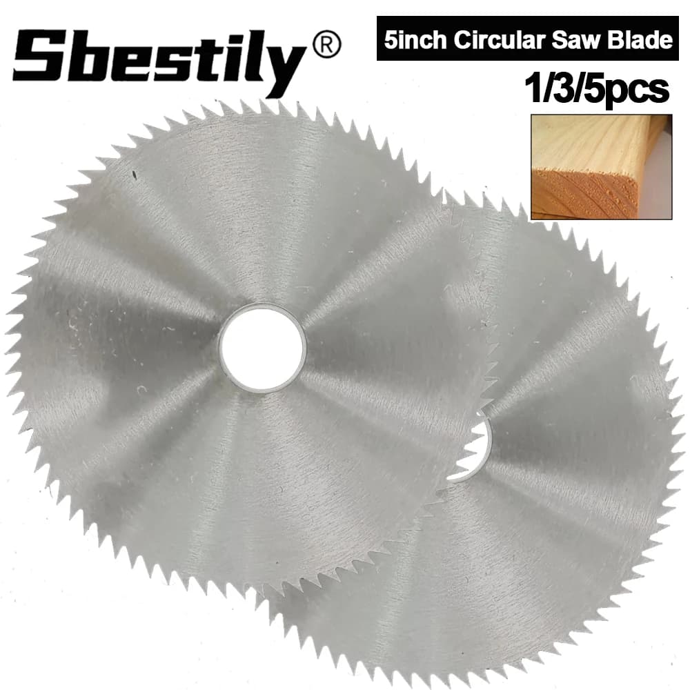5-Inch HSS Circular Saw Blade Set | 125mm Wood Cutting Disc | 22mm Arbor for Rotary Tools - Thumbnail 2