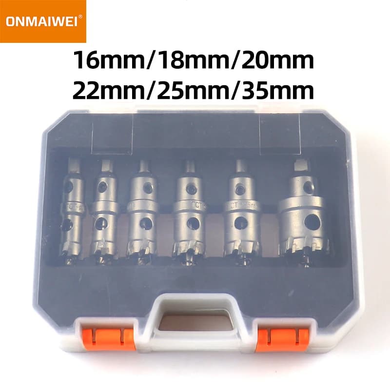 8-Piece Hole Saw Kit | 16-35mm Carbide-Tipped | For Stainless Steel & Metal Drilling - Thumbnail 2