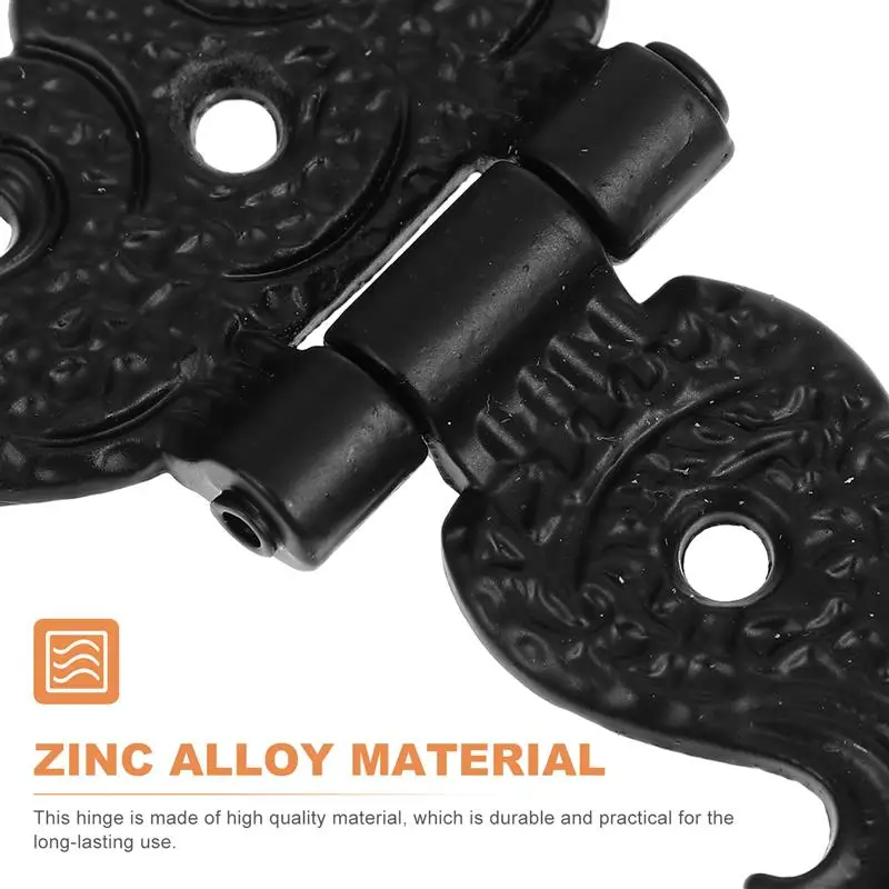 Decor Door Hinges | 4 Pcs European Style | Wooden Suitcase & Cabinet Black Hinges - Thumbnail 5