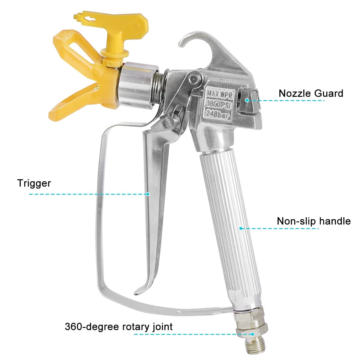 3600PSI High Pressure Airless Sprayer | Includes 517 Tip & Nozzle Guard | Pump Spray Gun Machine - Thumbnail 5