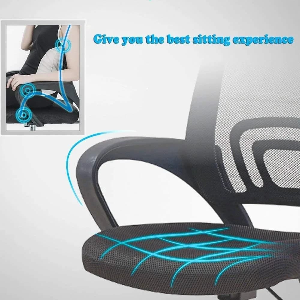 Mesh Office Chair | Back Pain Relief with Lumbar Support | Adjustable Computer Desk Chair - Thumbnail 6