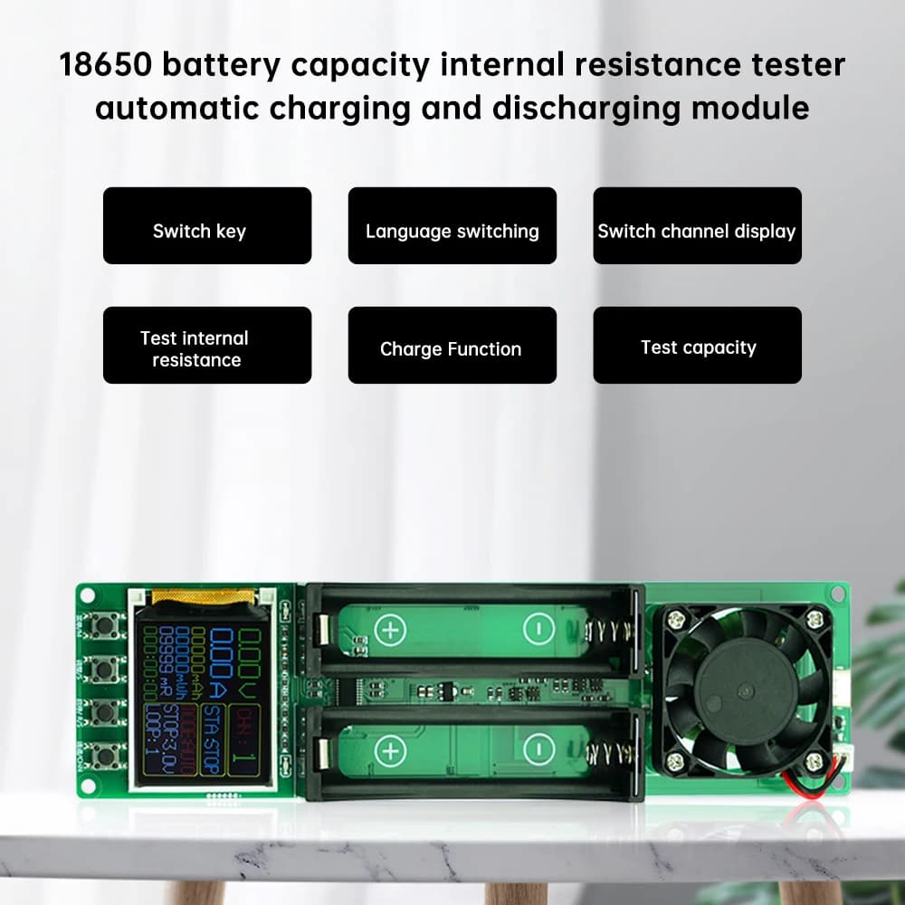 18650 Battery Analyzer | 2/4/8 Channel Capacity & Resistance Tester | Automated Charge/Discharge Module - Thumbnail 3