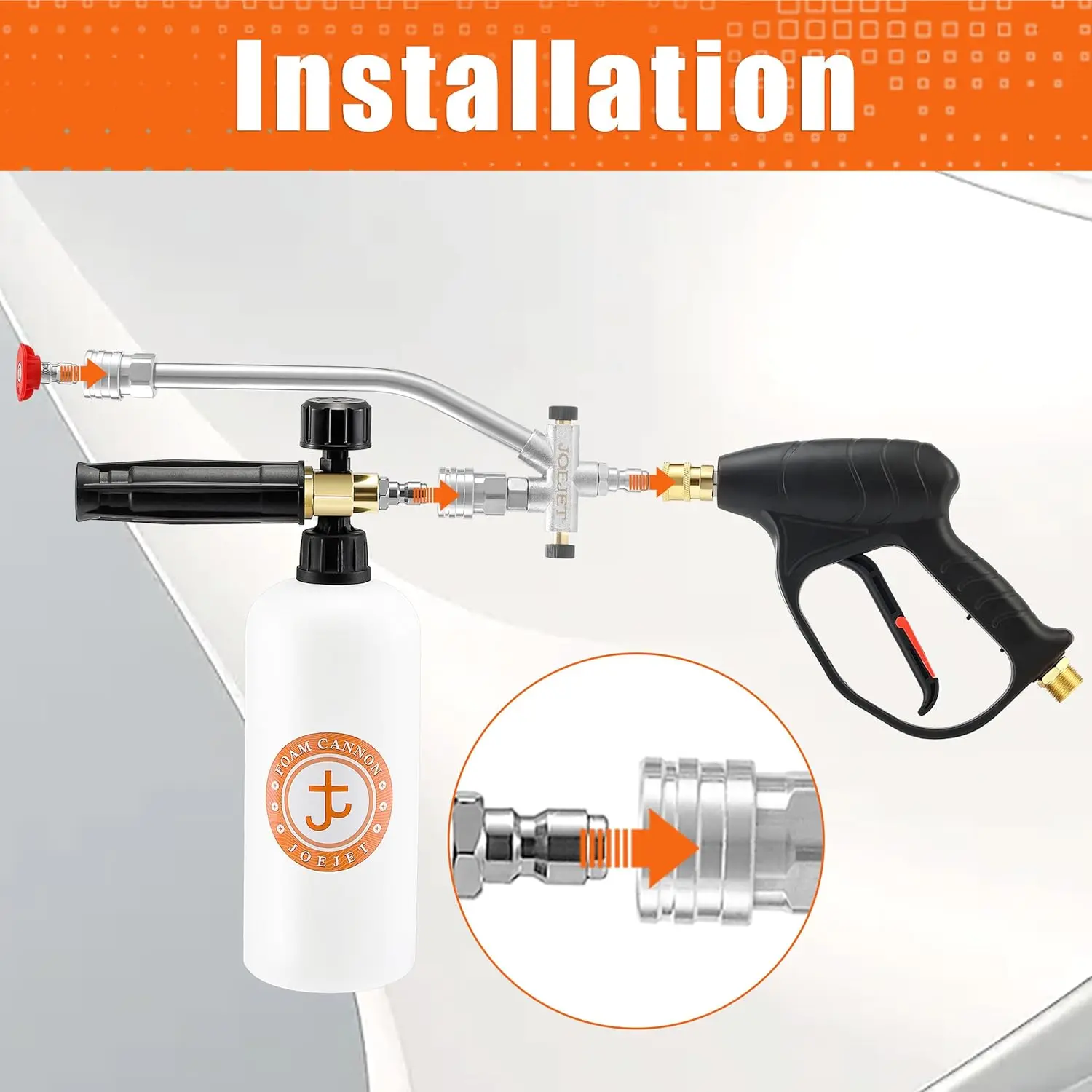 Pressure Washer Gun | 1L Foam Cannon & 5 Nozzles | 1/4 Quick Connect System - Thumbnail 5