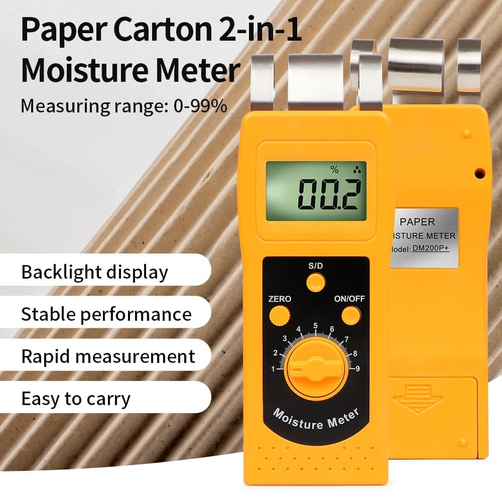 Moisture Meter | Digital Analyzer for Wood, Concrete & Paper | Portable Multifunction Tester - Thumbnail 3
