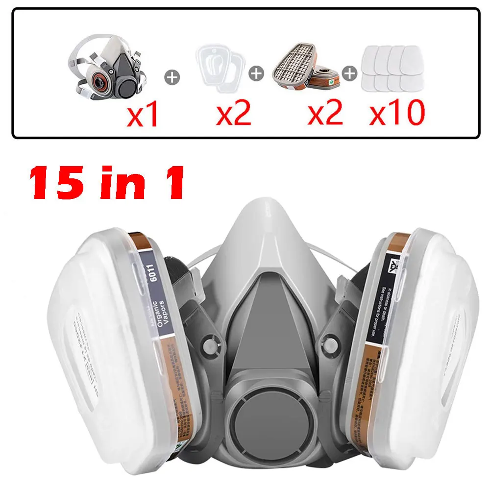Respirator Mask Kit for Painting & Spraying | 6200 Series with 5N11 Filters | Acid Vapor & Dust Protection - Thumbnail 3