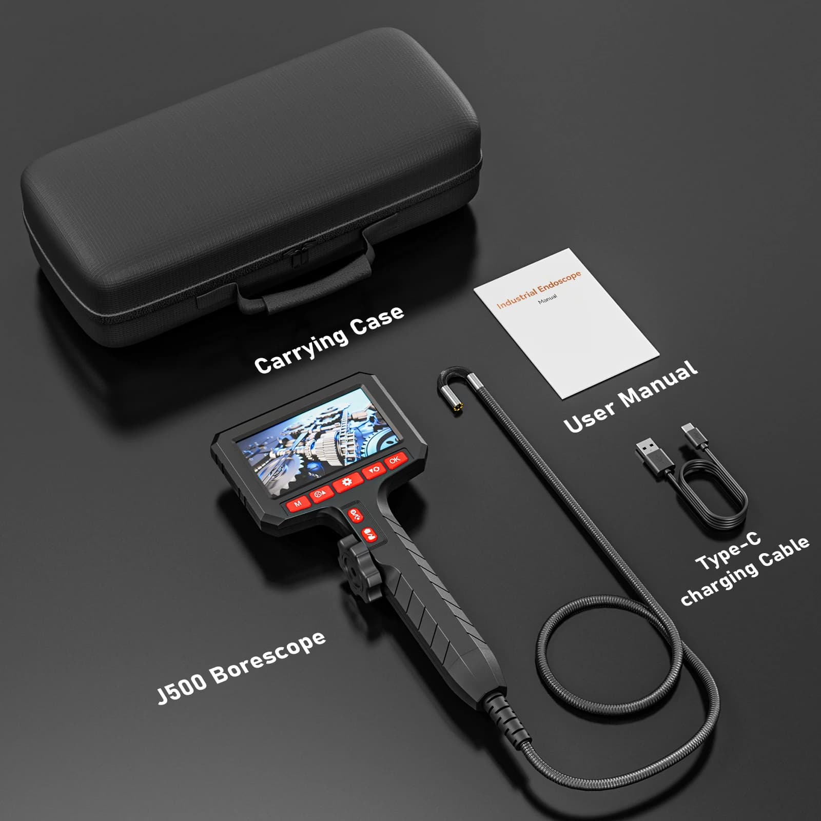 5-inch Industrial Borescope | 3.9mm & 6.0mm Dual Camera | 1080P Inspection Camera - Thumbnail 6