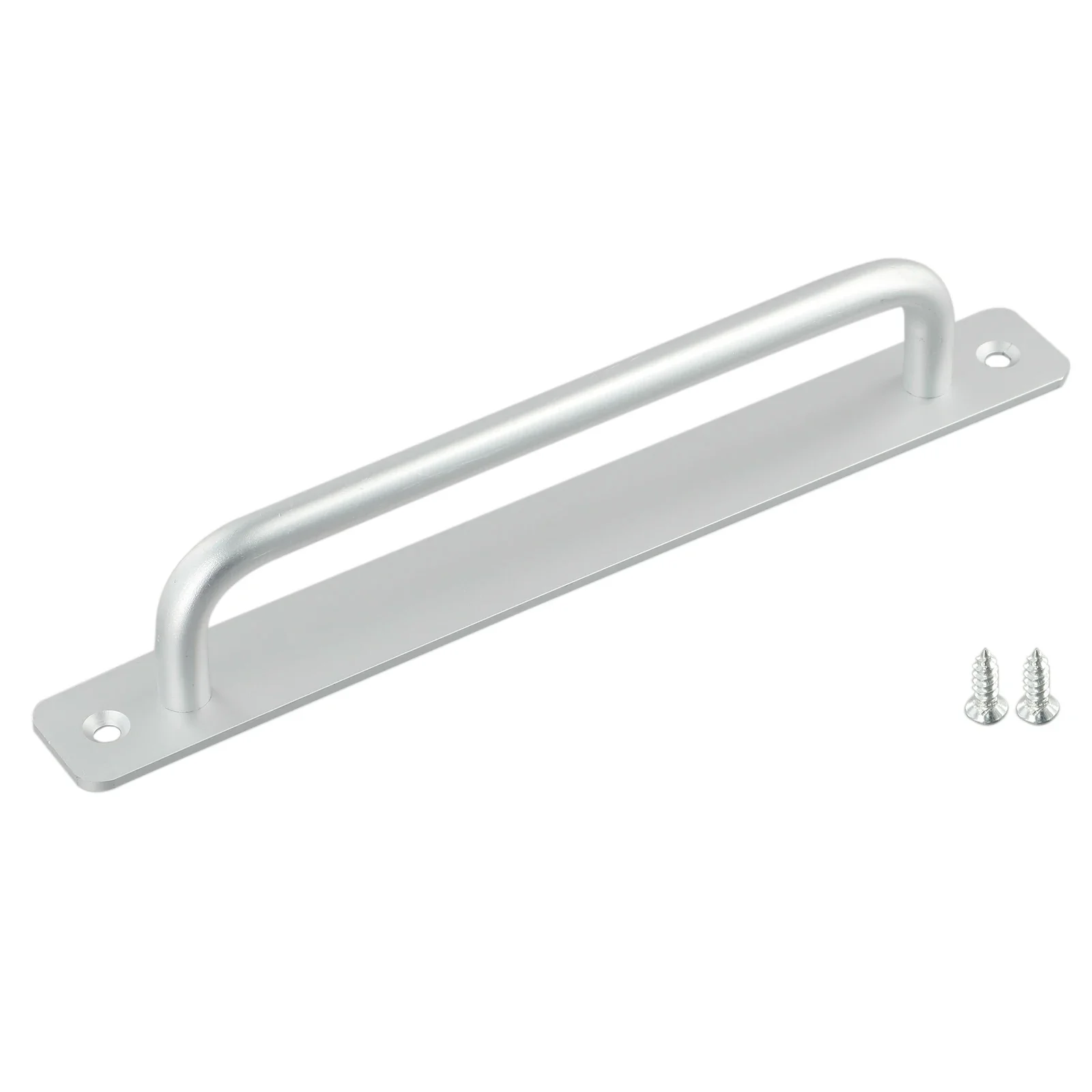 Aluminum alloy sliding door handle designed for gates and toilet doors, featuring a punch-free installation push-pull mechanism.