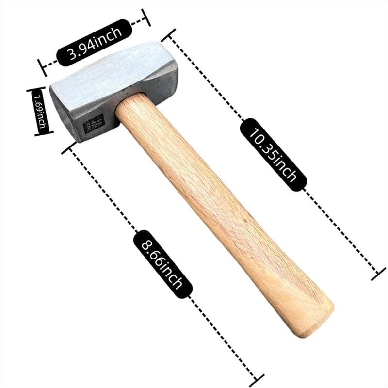 3 Lb Sledge Hammer | Heavy-Duty High Carbon Steel | Wood Handle for Masonry & Home Repair - Thumbnail 5