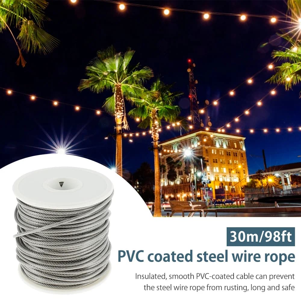 Heavy-Duty Stainless Steel Cable Roll | 30M/15M Garden & Fence Wire | Professional Outdoor Rope - Thumbnail 3