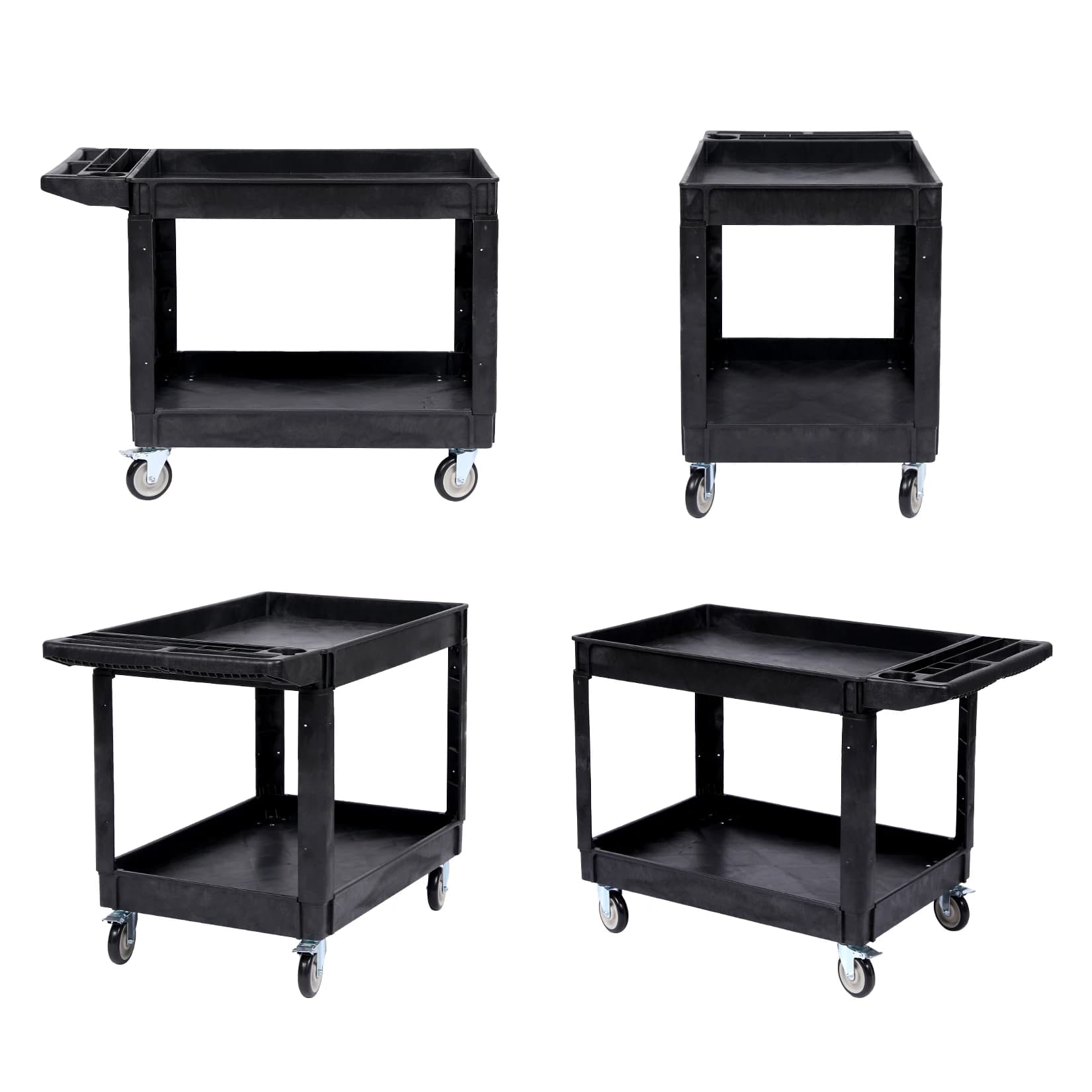 Professional-Grade Heavy-Duty Rolling Tool Cart | Double-Layer Storage & Durable PP Construction - Thumbnail 3