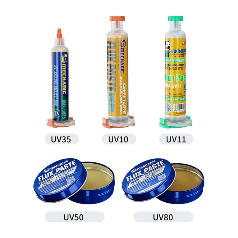 No-Clean Solder Paste | UV10, UV50, UV80 Flux for PCB & BGA Repair - Thumbnail 2