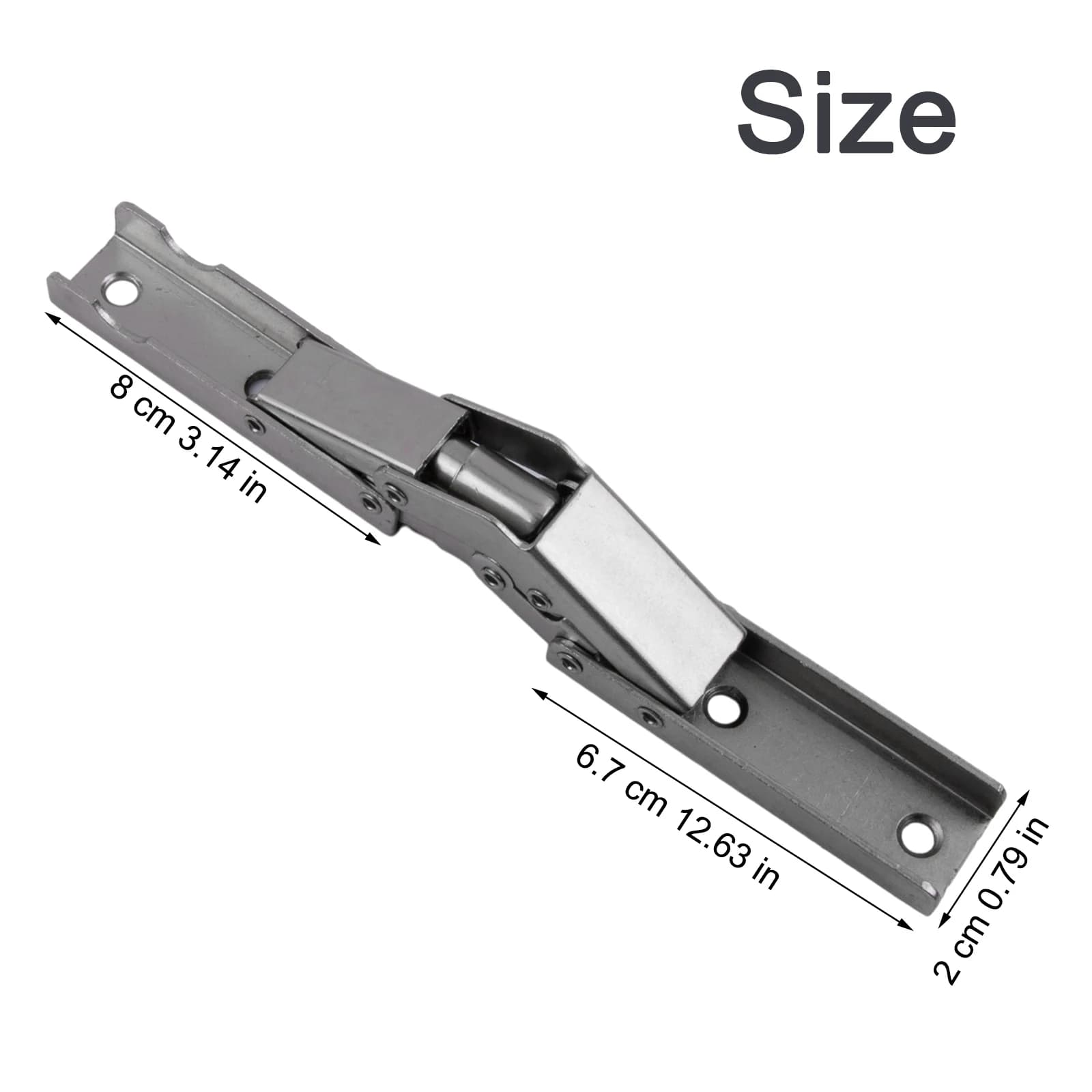 90 Degree Self-Locking Folding Hinge | Spring-Loaded Hole-Free Bracket | Flat Spring Furniture Hardware - Thumbnail 5
