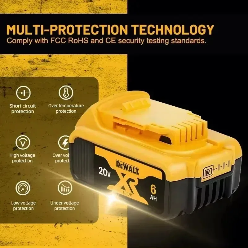 DeWalt Power Tool Battery | 20V/60V Lithium-Ion | 2Ah, 6Ah, 9Ah for DCF845, DCD800 Series - Thumbnail 5