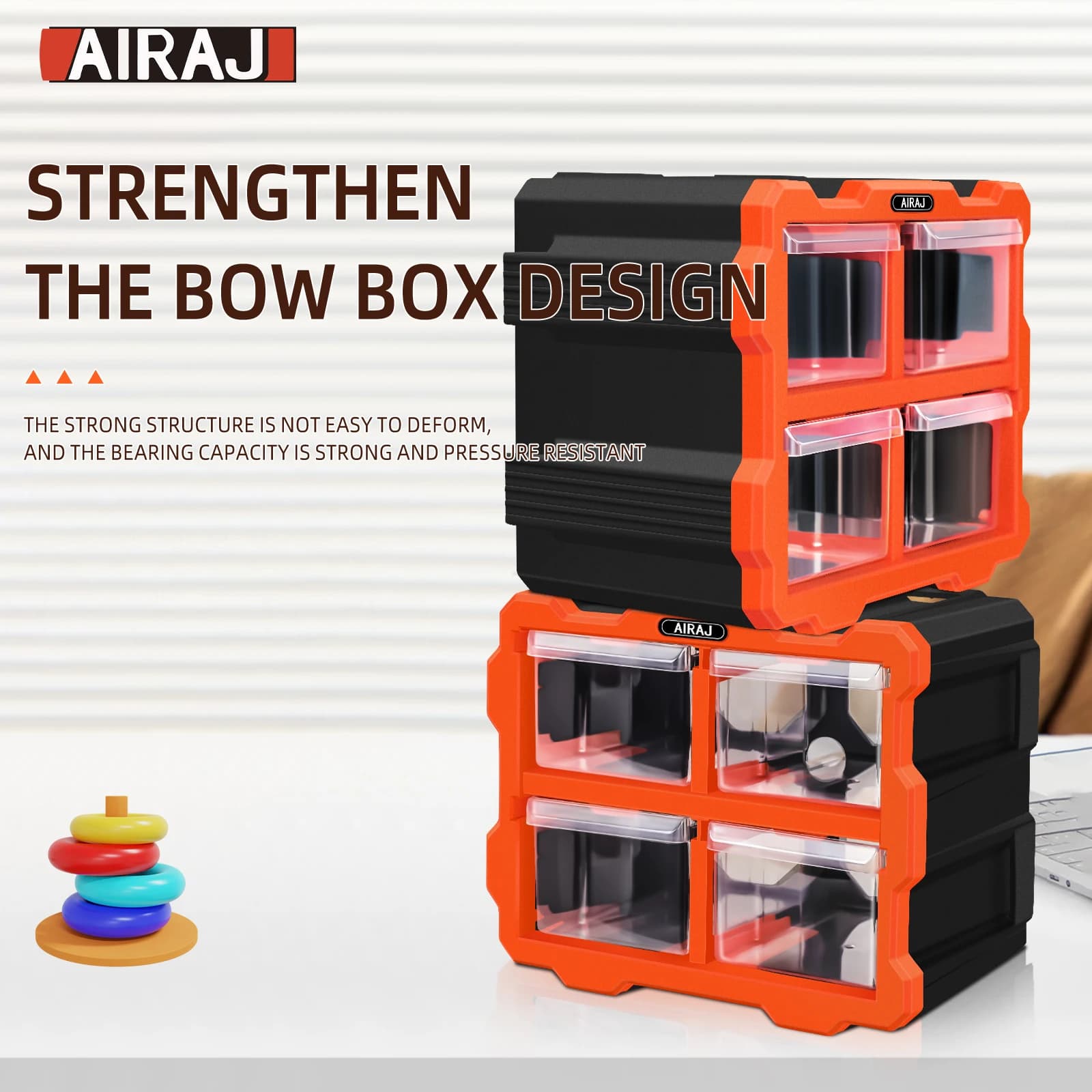 Wall-Mounted Parts Organizer Box | Multi-Grid Drawer for Screws & Electronic Components - Thumbnail 4