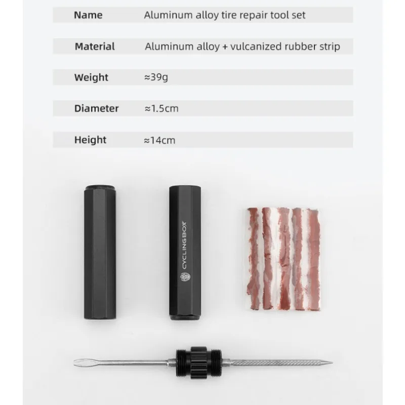 Tubeless Tire Repair Kit | MTB & Bike Puncture Fix | Plug & Insertion Tool Set - Thumbnail 5