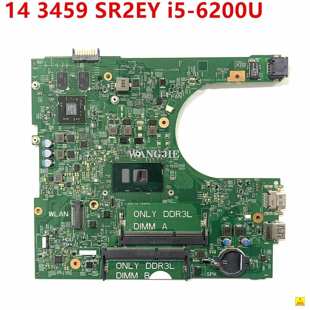 Dell 14 3459 Laptop Motherboard | i5-6200U CPU SR2EY | PWB CPWW0 CN-04M8WX Mainboard 14236-1 - Thumbnail 2