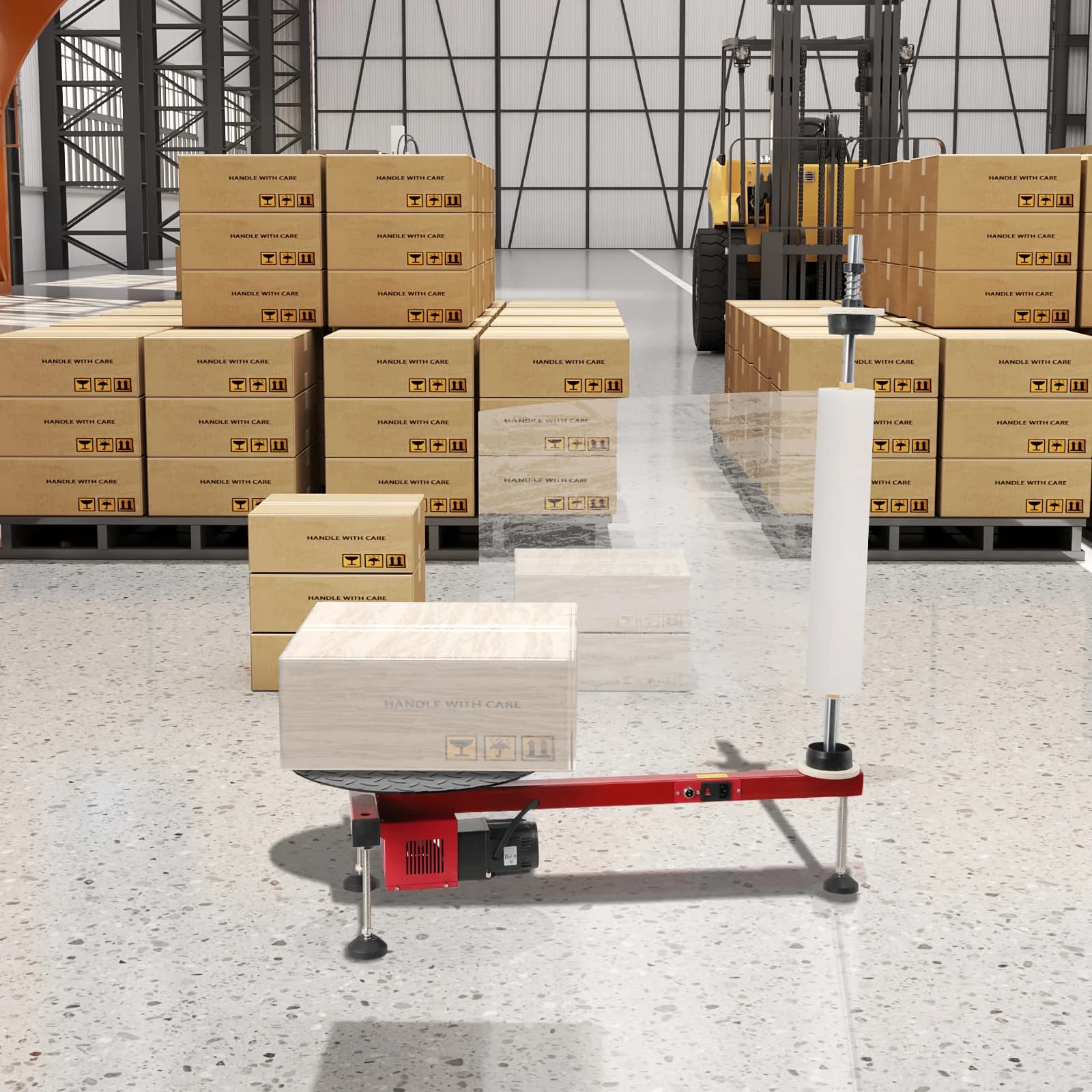 Semi-Automatic Stretch Wrapping Machine | 25W T-Type Baler for Carton & Pallet Packaging - Thumbnail 4